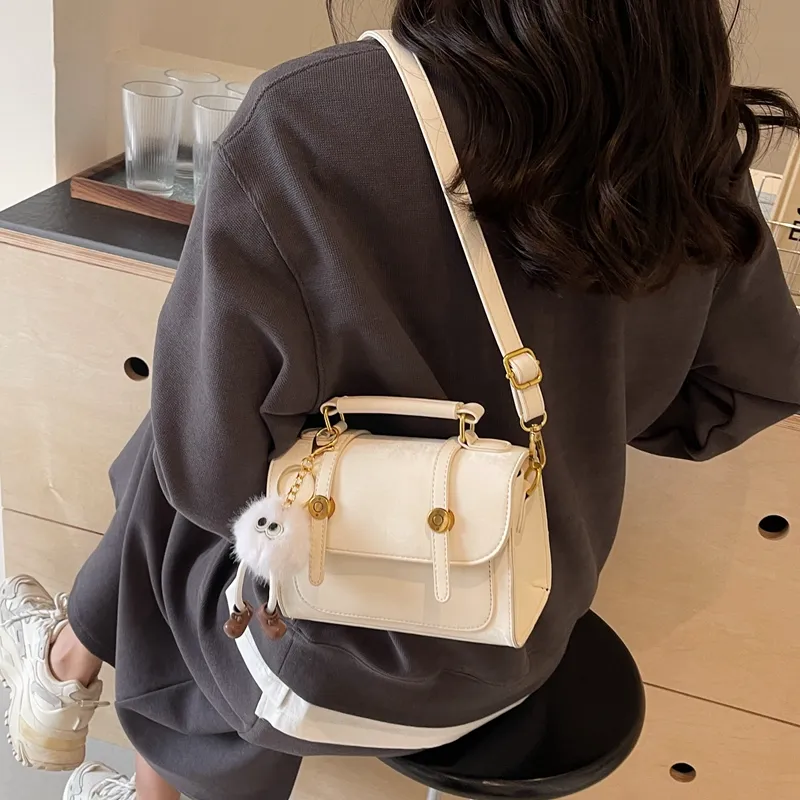 BAODIDAISHU PU Crossbody Bag Regular Women's Black Pink Khaki Ecru-6