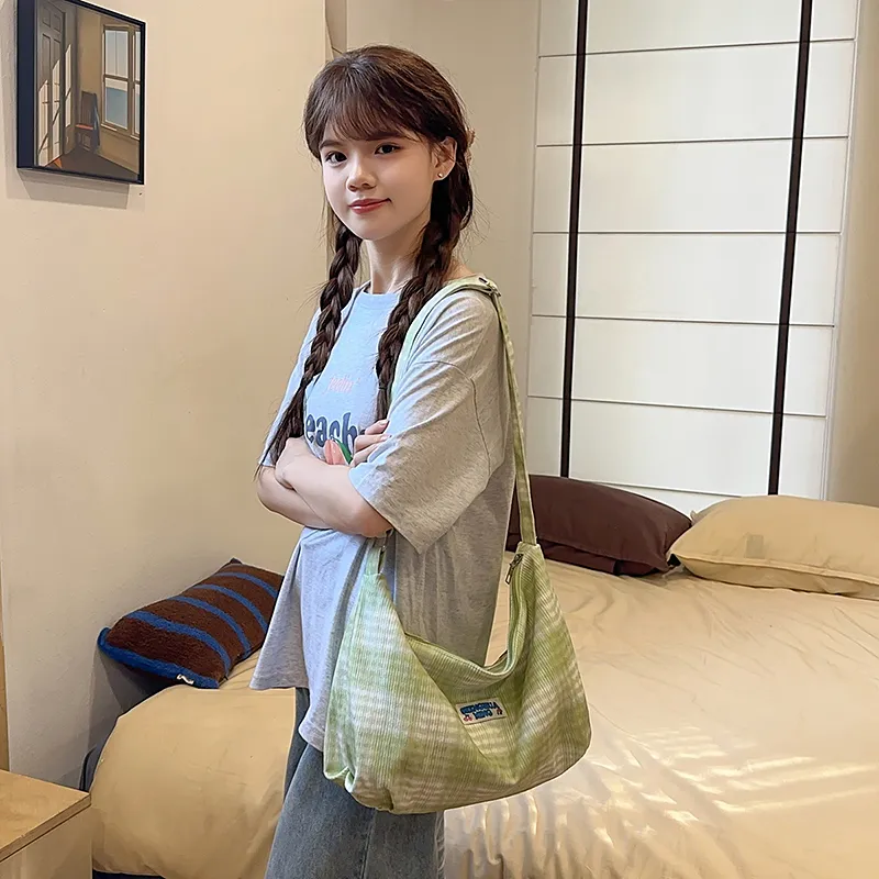 BAODIDAISHU Corduroy Shoulder Bag Women's Multicolor-17