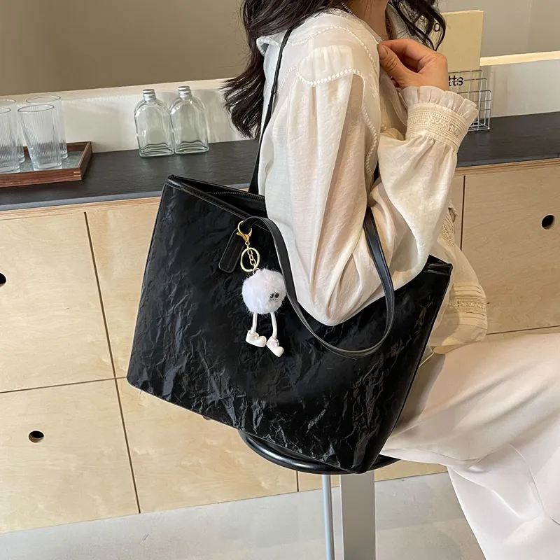BAODIDAISHU PU Shoulder Bag Handbag Tote Medium Size Women's White Silver Black Pink-16