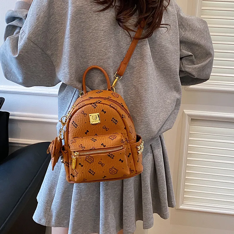 BAODIDAISHU PU Mini Backpack Women's Ecru/Brown/Pink/Beige/Yellow-35