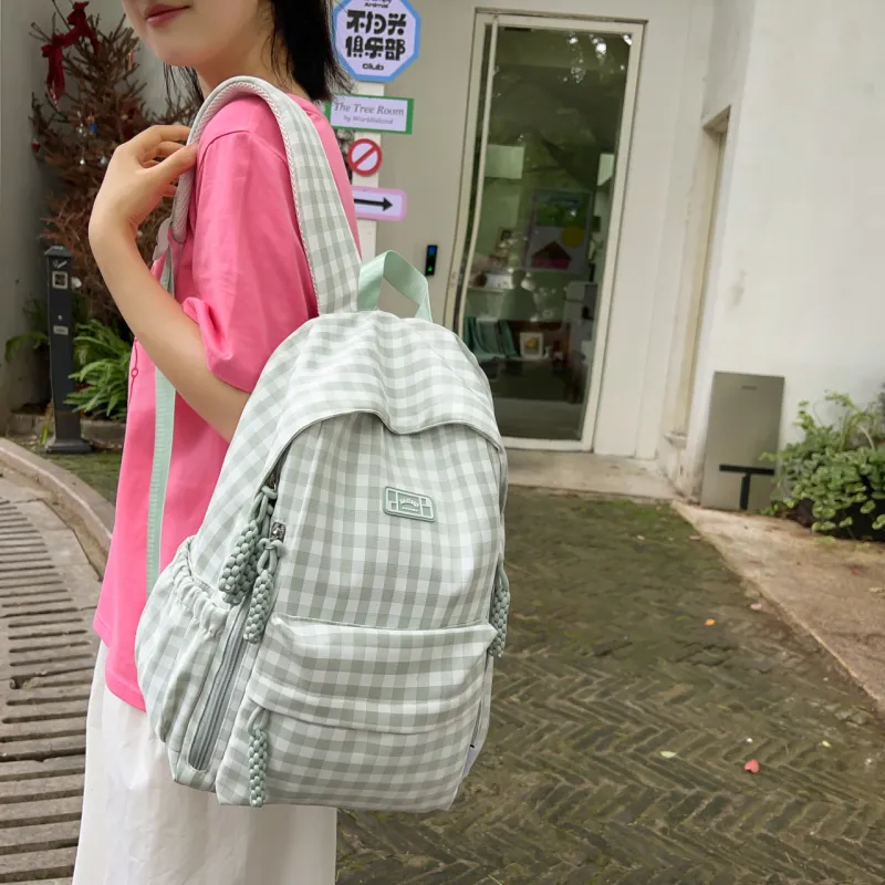 BAODIDAISHU Nylon Fabric Backpack Laptop Bag Backpack Regular Women's Black/Yellow/Green/Blue/Pink-8