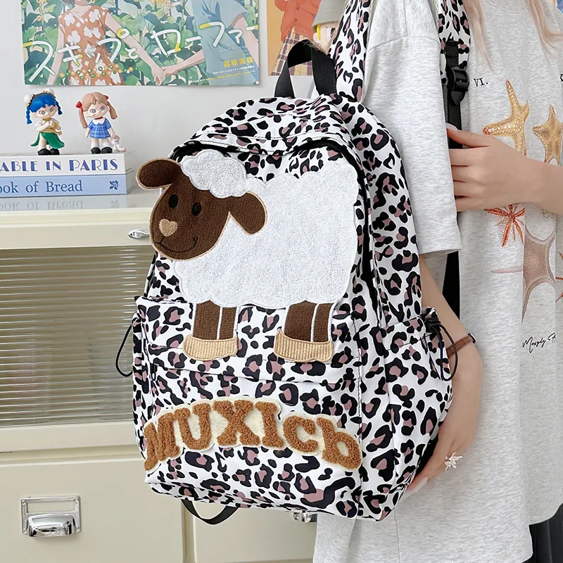 BAODIDAISHU Nylon Backpack Unisex Brown-1