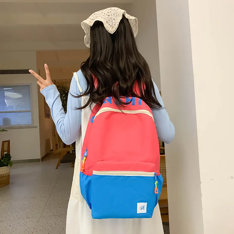 BAODIDAISHU Nylon Backpack Regular Women's Blue/Pink/Yellow/Red-1