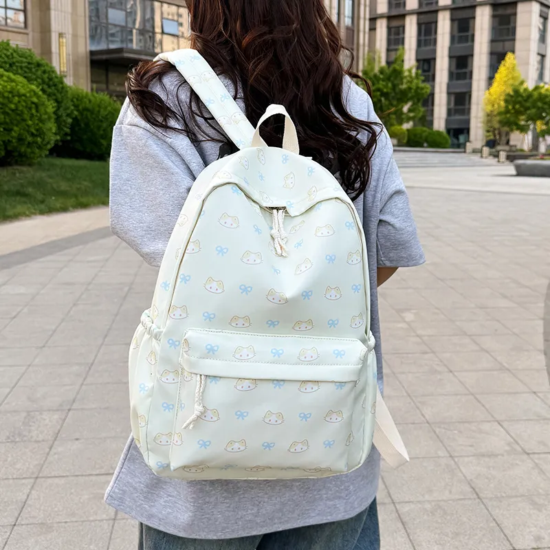 BAODIDAISHU Nylon Backpack Regular Women's White/blue/yellow/pink/black-14