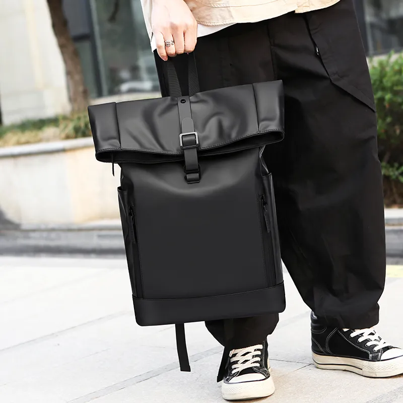 BAODIDAISHU Nylon Fabric Backpack Men's Black-2