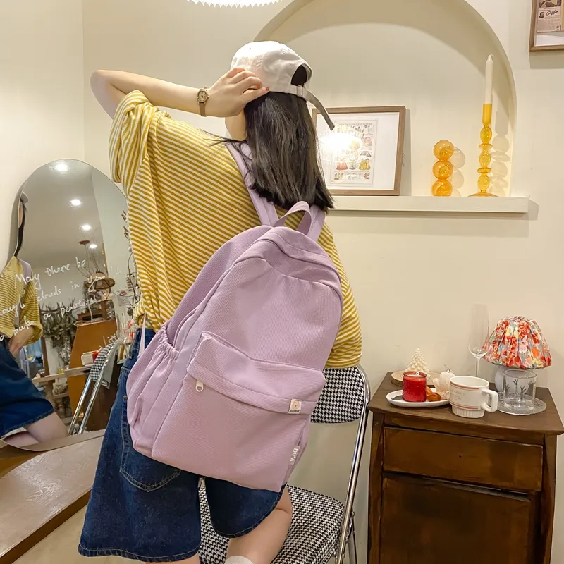 BAODIDAISHU Cotton Fabric Backpack Laptop Bag Backpack Women's Multicolor-32