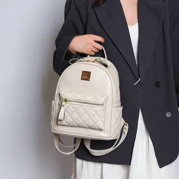 BAODIDAISHU PU Backpacks Regular Women's White/Black