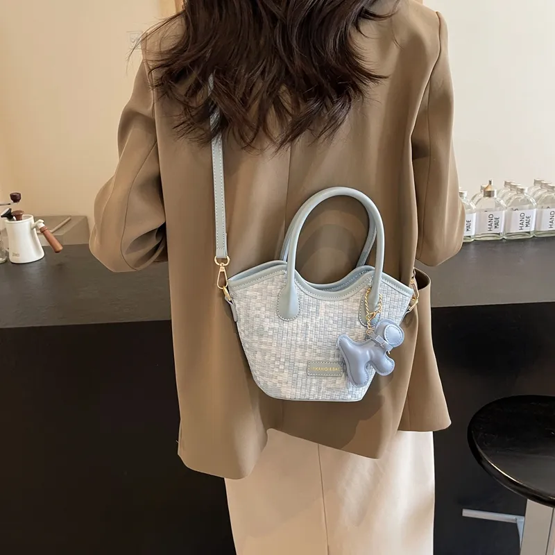 BAODIDAISHU PU Shoulder Bag Crossbody Bag Handbag Regular Women's White & Blue/Black/Blue-12