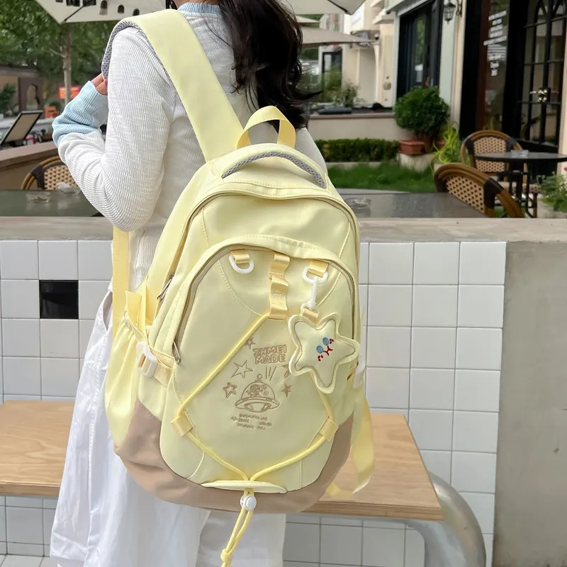 BAODIDAISHU Nylon Backpack Laptop Bag Backpack Regular Women's Purple/Yellow-11