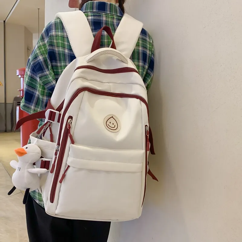 BAODIDAISHU Nylon Backpack Laptop Bag Backpack Regular Unisex Black/Beige/Red/Blue-7