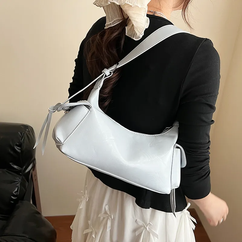 BAODIDAISHU PU Shoulder Bag Regular Women's White/Silver/Blue/Yellow/Red/Black/Denim Blue-14
