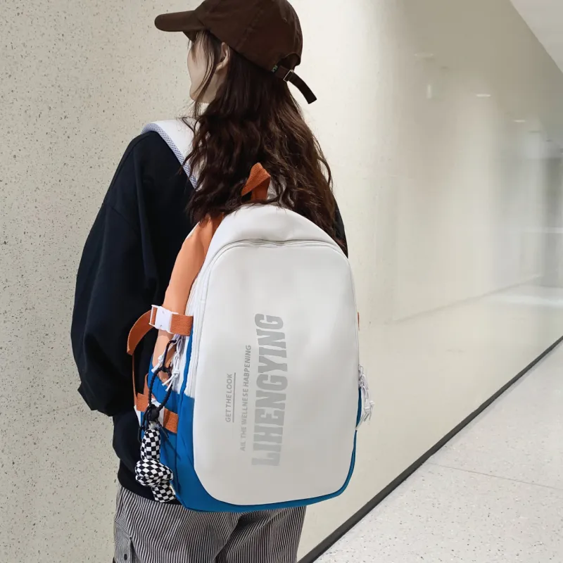 HCXK Nylon Backpack Unisex Black/Gray/Blue/Purple/Orange-21