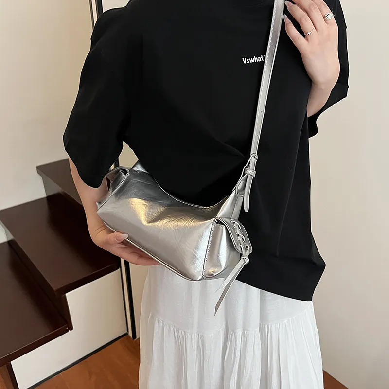 BAODIDAISHU PU Shoulder Bag Regular Women's White/Silver/Blue/Yellow/Red/Black/Denim Blue-10