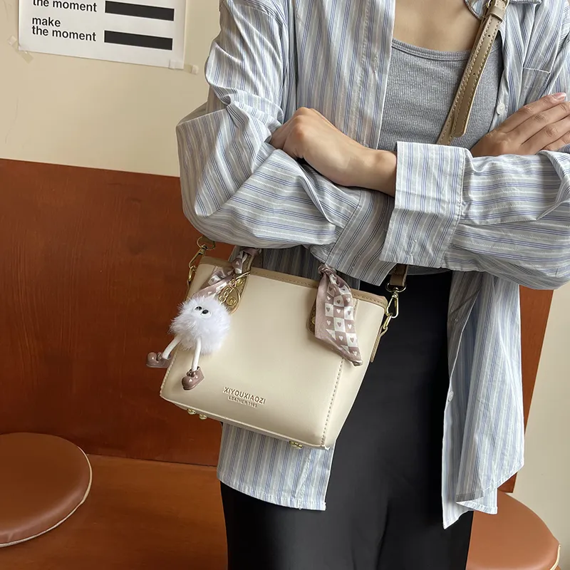 BAODIDAISHU PU Shoulder Bag Crossbody Bag Handbags Medium Size Women's Ecru & Khaki/Ecru/Black/Khaki-3