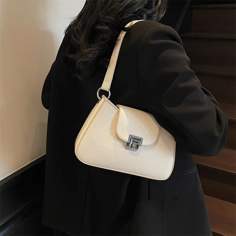 BAODIDAISHU PU Underarm Shoulder Bag Regular Women's White/Black/Yellow/Pink-1