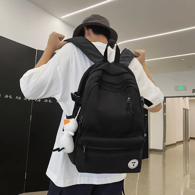 BAODIDAISHU Nylon Fabric Backpack Laptop Bag Backpack Tubas Unisex White/Black/Red/Green-5