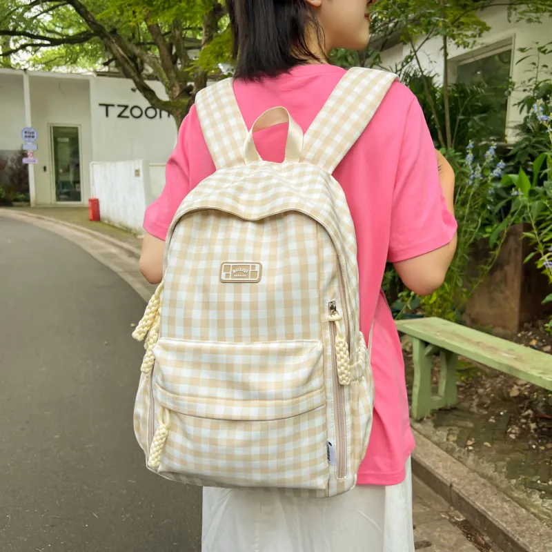 BAODIDAISHU Nylon Fabric Backpack Laptop Bag Backpack Regular Women's Black/Yellow/Green/Blue/Pink-4