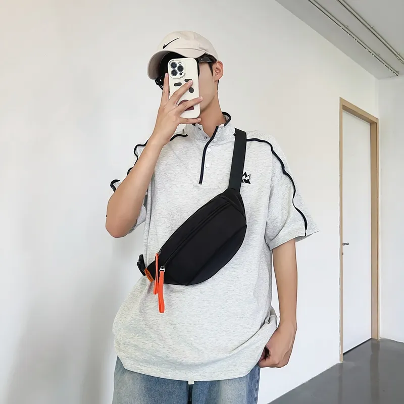 BAODIDAISHU Nylon One Shoulder Sling Bag Cell Phone Pouch Unisex Multicolor-7
