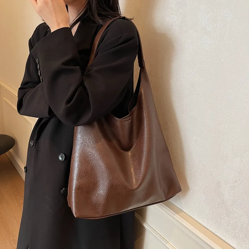 BAODIDAISHU PU Shoulder Bag Tote Regular Women's Black/Brown/Coffee-13