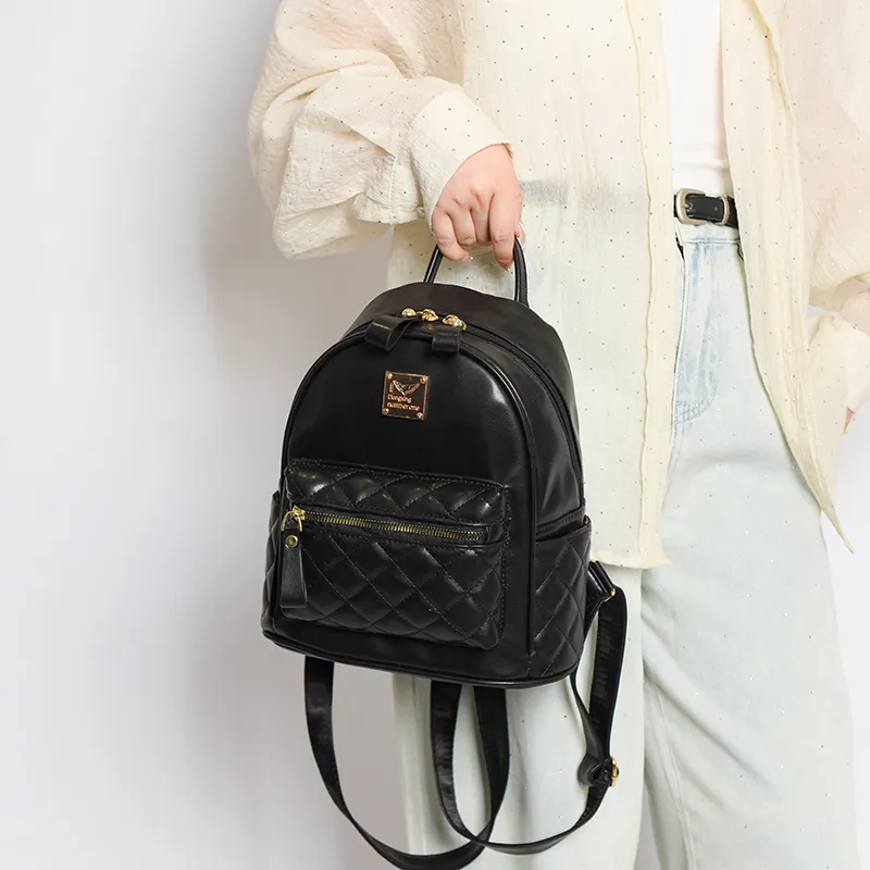 BAODIDAISHU PU Backpacks Regular Women's White/Black-11