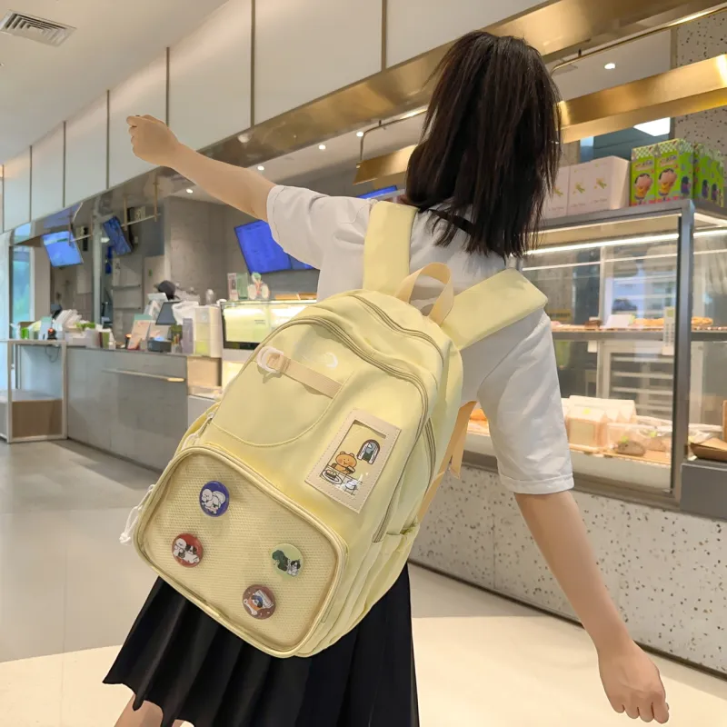 BAODIDAISHU Nylon And PVC Backpack Regular Unisex Multicolor-10