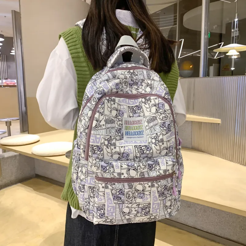 BAODIDAISHU Nylon Backpack Regular Unisex Multicolor-13