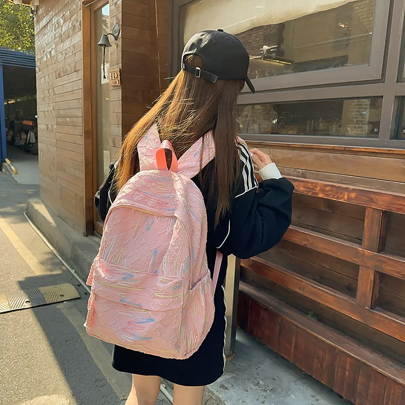 BAODIDAISHU Nylon Backpack Women's Multicolor-15