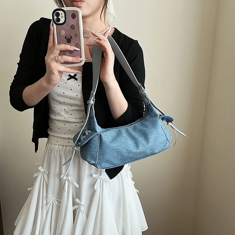 BAODIDAISHU PU Shoulder Bag Regular Women's White/Silver/Blue/Yellow/Red/Black/Denim Blue-40