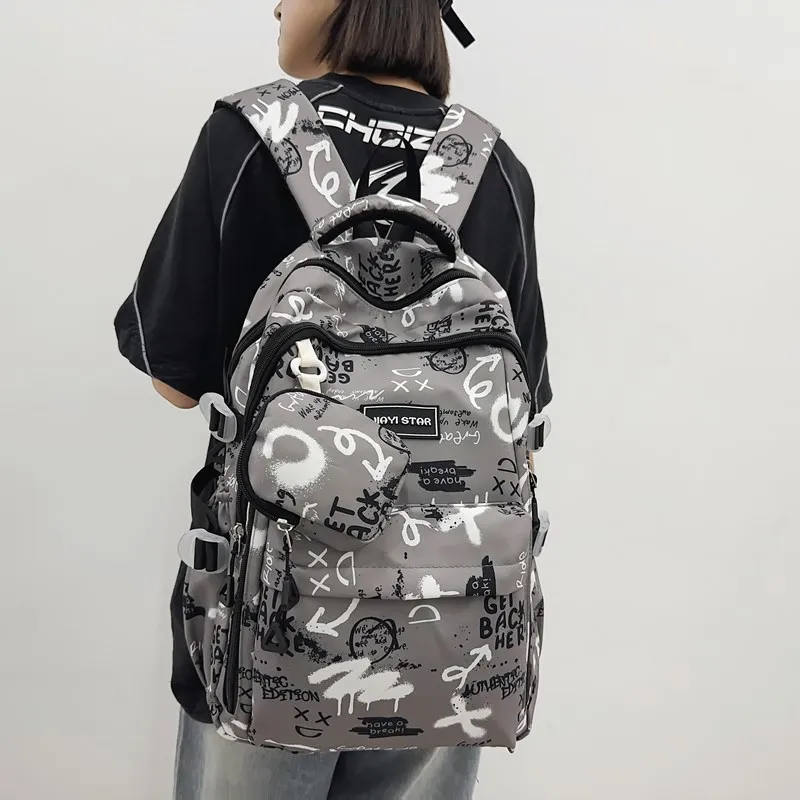 BAODIDAISHU Nylon Backpack Regular Unisex Multicolor-3