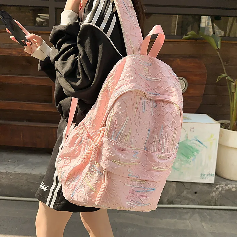 BAODIDAISHU Nylon Backpack Women's Multicolor-16