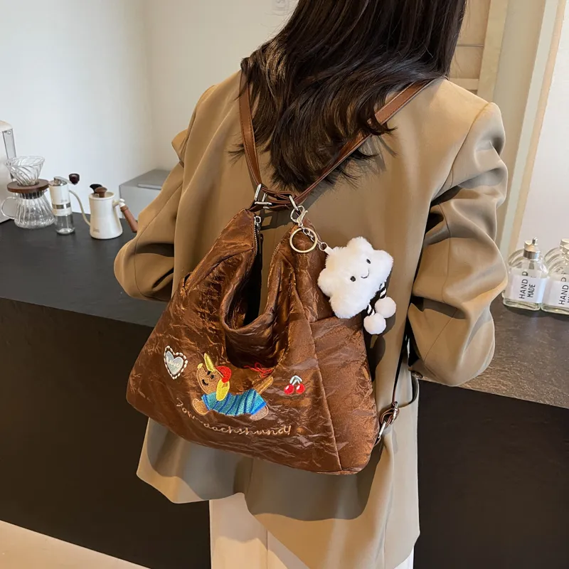 BAODIDAISHU PU Double Shoulder Crossbody Bag, Shoulder Bag Regular Women's Black/Beige/Silver/Coffee-12