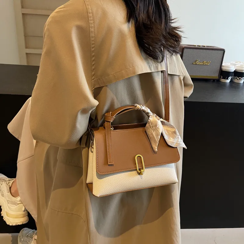 BAODIDAISHU PU Shoulder Bag Crossbody Bag Medium Size Women's Coffee & Khaki/White & Brown/Black/Coffee-3