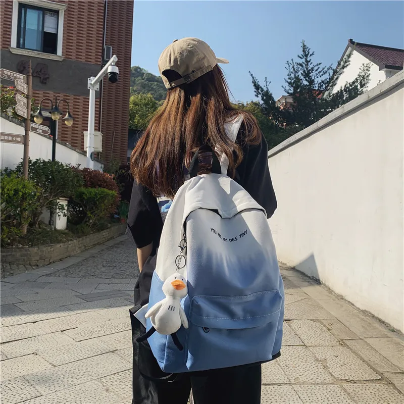 BAODIDAISHU Canvas Backpack Regular Unisex Gray/Khaki/Green/Blue-12
