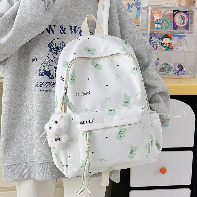 BAODIDAISHU Nylon Backpack Women's Pink/Blue/Purple/Black/Yellow/Green-24