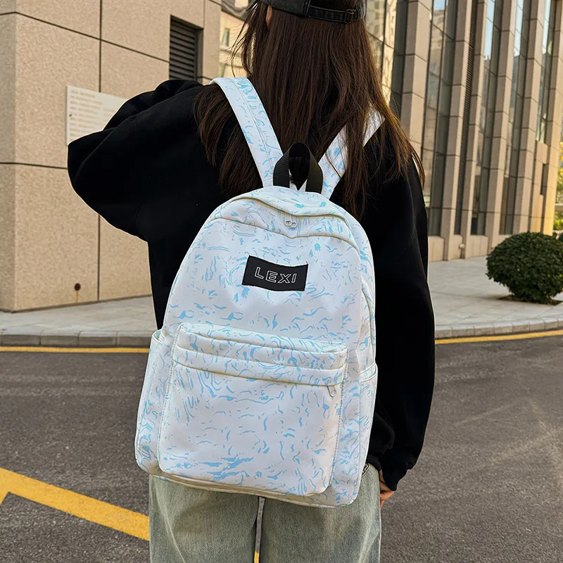 BAODIDAISHU Oxford Backpack Unisex Blue/Black/Pink/Black-16