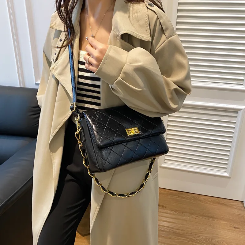 BAODIDAISHU PU Underarm Portable Crossbody Bag, Shoulder Bag Medium Size Women's Ecru/Black/Dark Brown-14