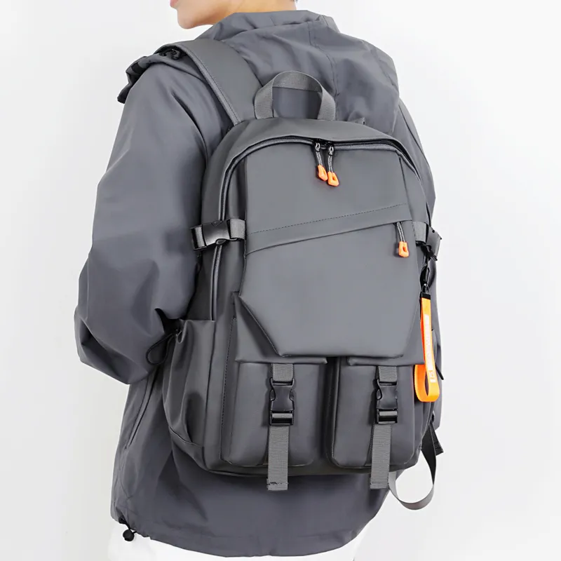 BAODIDAISHU Water Resistant Membrana Dermalis Backpacks Unisex Black/Gray/Dark Gray/Red/Dark Blue-16