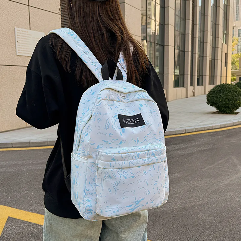 BAODIDAISHU Oxford Backpack Unisex Blue/Black/Pink/Black-18