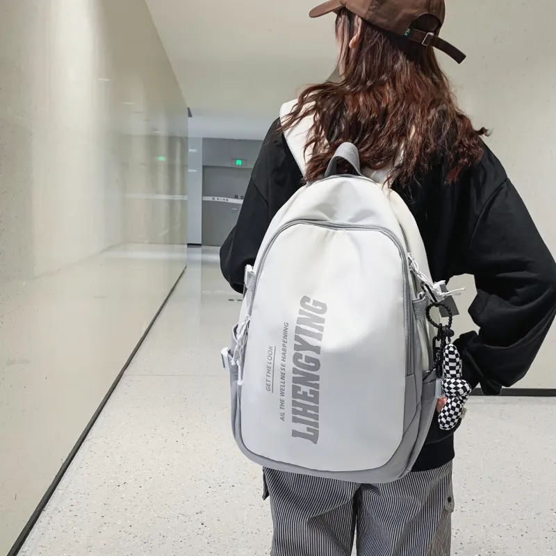 HCXK Nylon Backpack Unisex Black/Gray/Blue/Purple/Orange-27