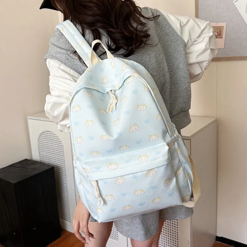 BAODIDAISHU Nylon Backpack Regular Women's White/blue/yellow/pink/black-7