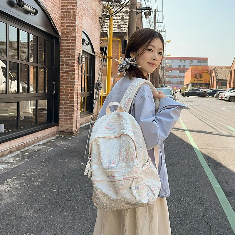 BAODIDAISHU Nylon Backpack Women's Multicolor-5