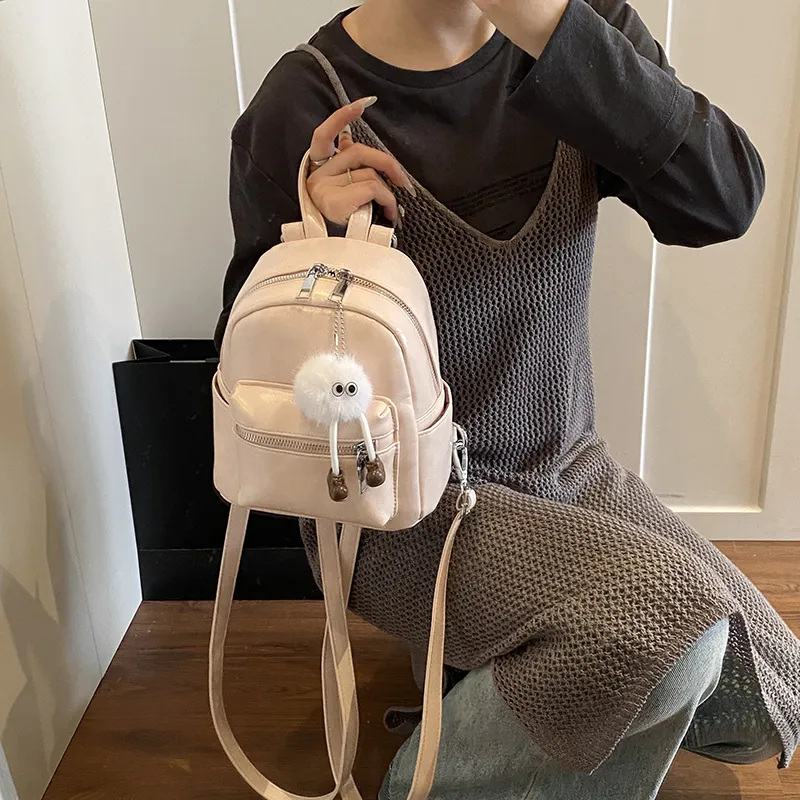 BAODIDAISHU PU Small Backpack Women's White/Light Gray/Black/Blue/Pink-26