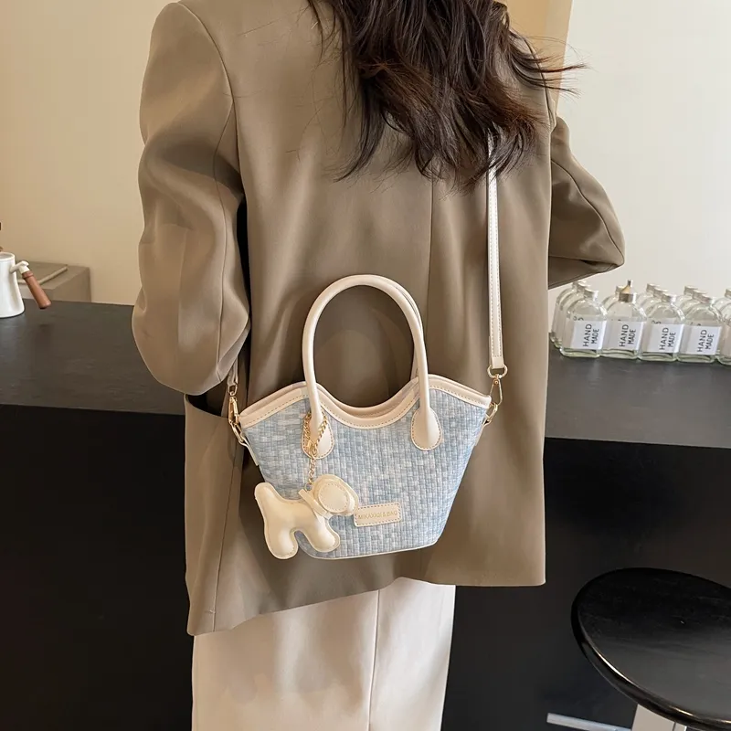 BAODIDAISHU PU Shoulder Bag Crossbody Bag Handbag Regular Women's White & Blue/Black/Blue-2
