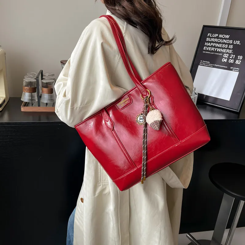 BAODIDAISHU PU Tote Bag Shopping Bag Shoulder Bags Women's Khaki Black/Red/Coffee-15