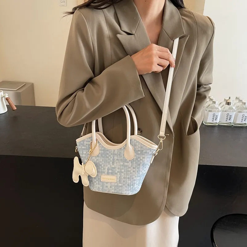 BAODIDAISHU PU Shoulder Bag Crossbody Bag Handbag Regular Women's White & Blue/Black/Blue-3