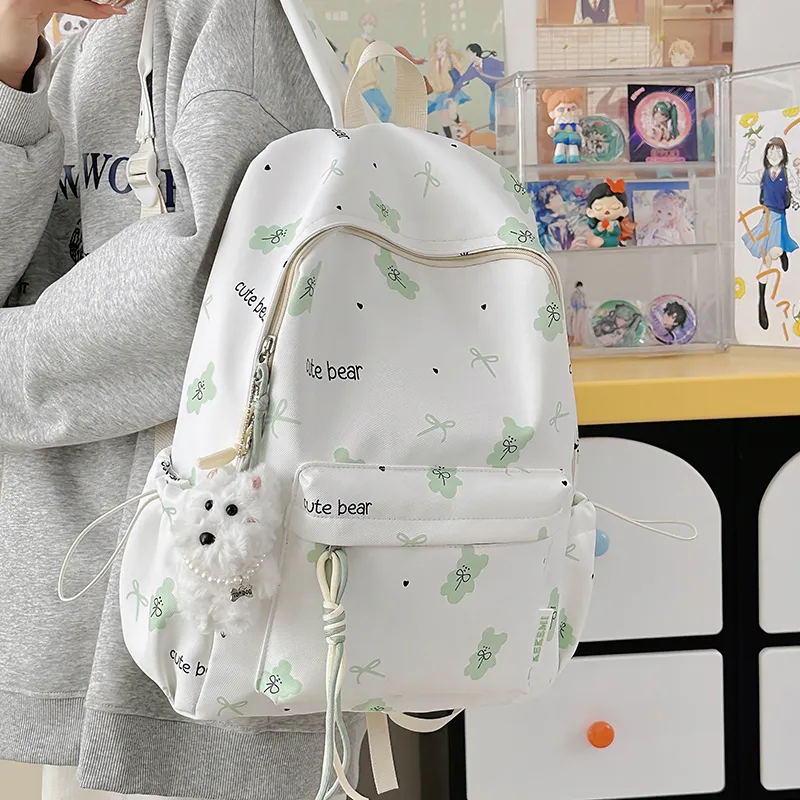 BAODIDAISHU Nylon Backpack Women's Pink/Blue/Purple/Black/Yellow/Green-25