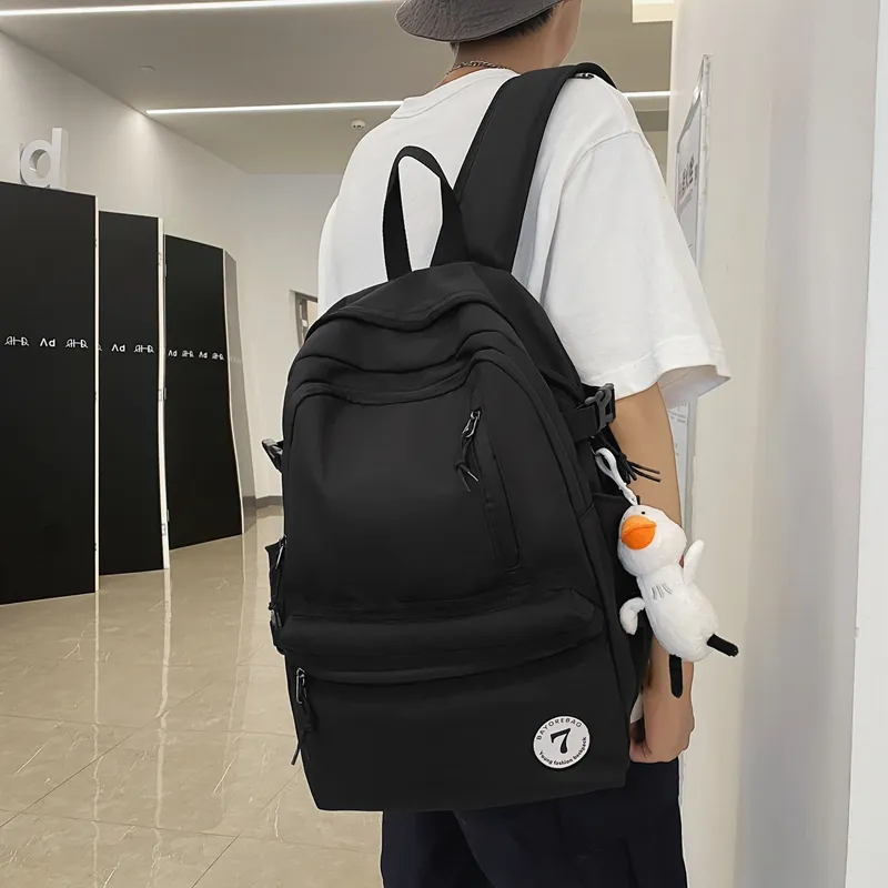 BAODIDAISHU Nylon Fabric Backpack Laptop Bag Backpack Tubas Unisex White/Black/Red/Green-4