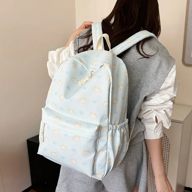 BAODIDAISHU Nylon Backpack Regular Women's White/blue/yellow/pink/black-10