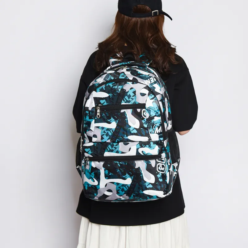 BAODIDAISHU Oxford Backpack Laptop Bag Backpack Unisex Black/Orange/Green/Blue-11
