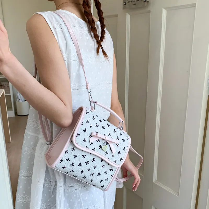 BAODIDAISHU Composite Cloth Backpack Women's White/Pink/Black-4